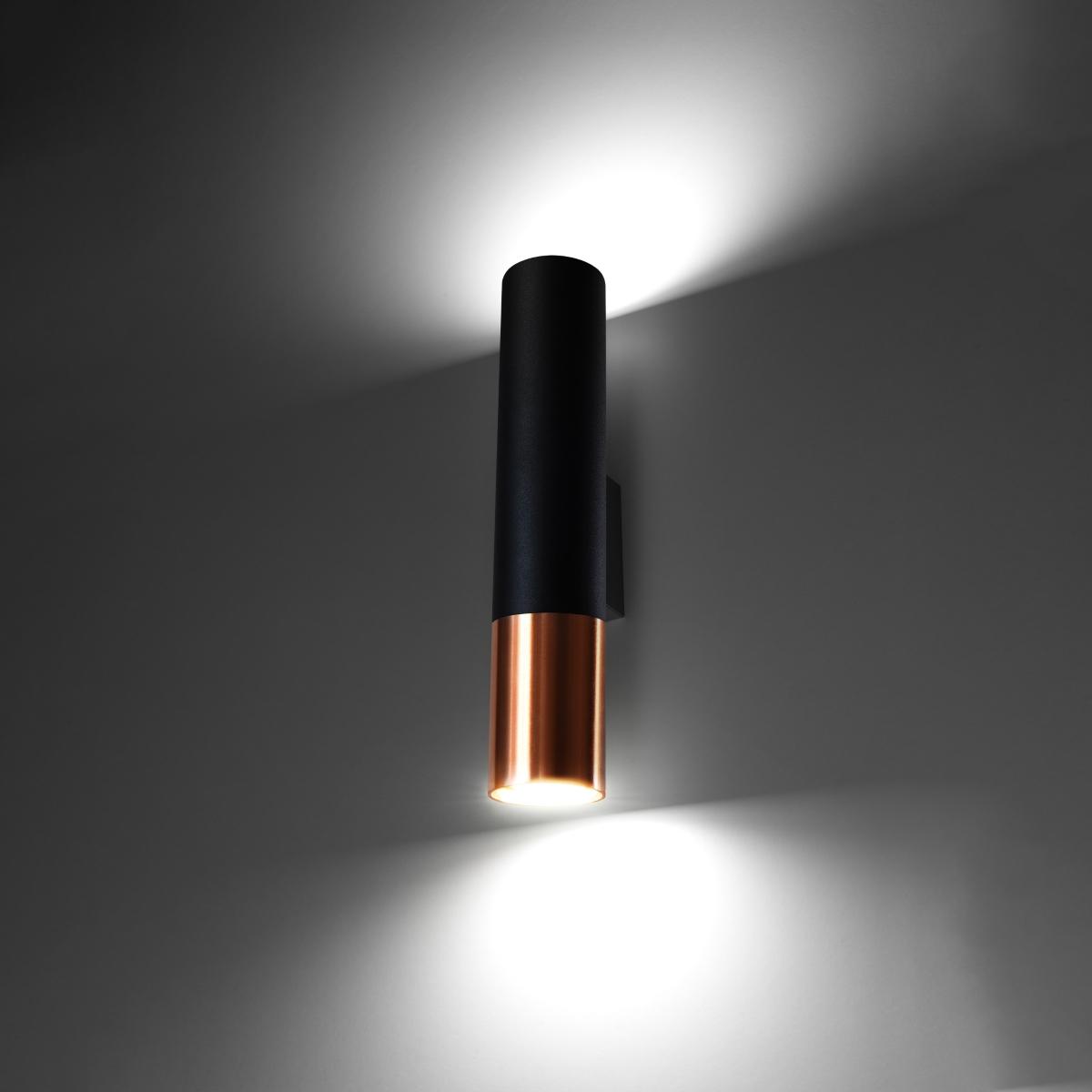 Sollux Aplique LOOPEZ negro/cobre 