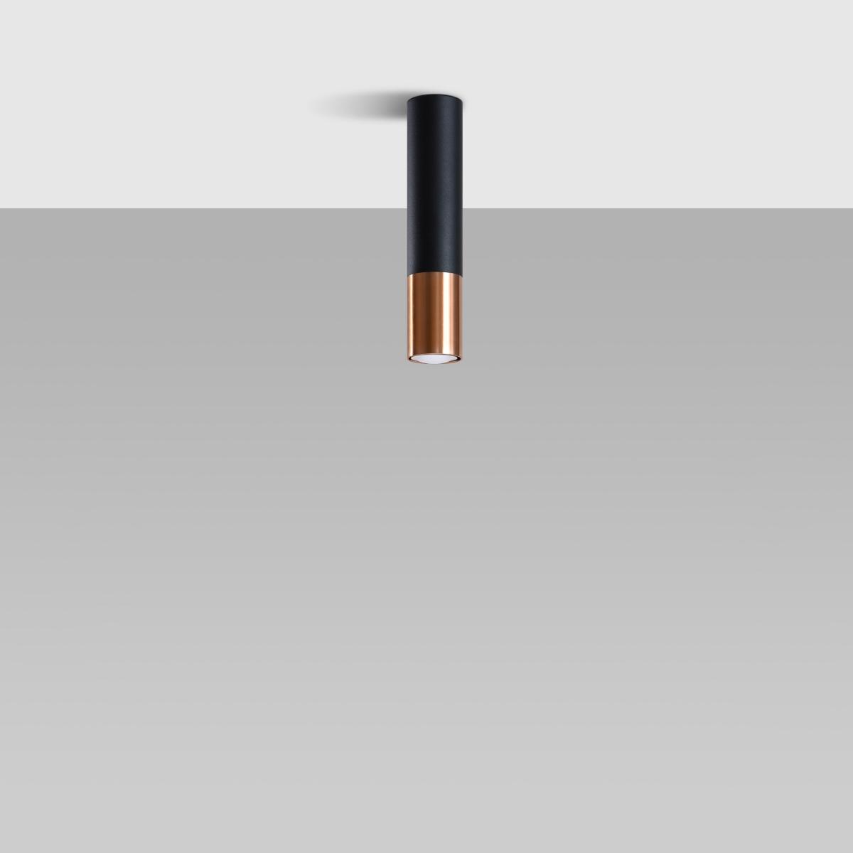Sollux Lámpara de techo LOOPEZ negro/cobre 