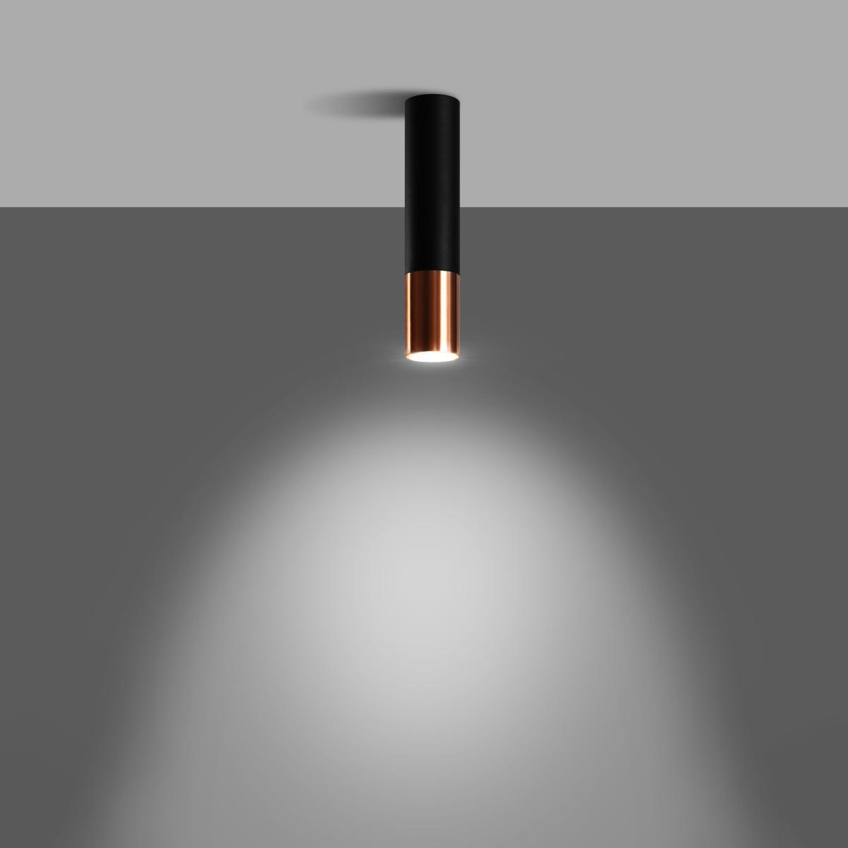 Sollux Lámpara de techo LOOPEZ negro/cobre 