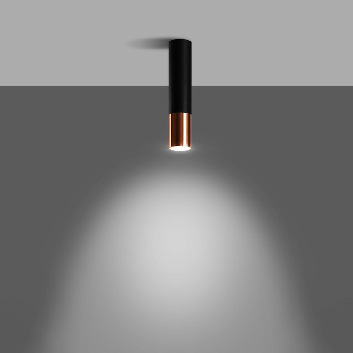 Sollux Lámpara de techo LOOPEZ negro/cobre 