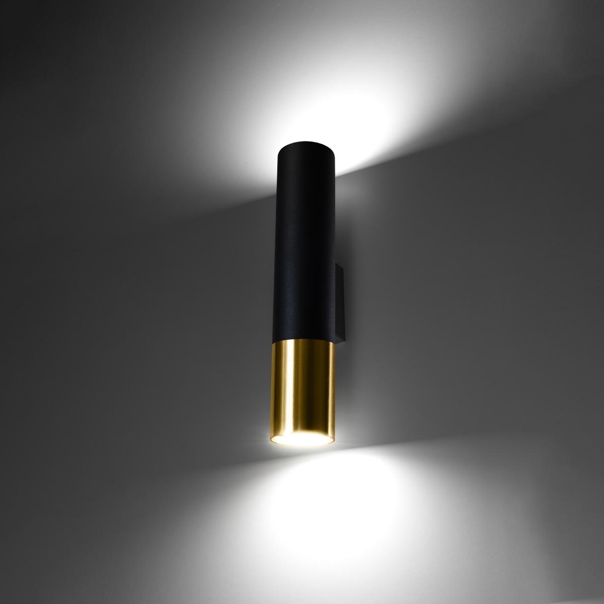 Sollux Aplique LOOPEZ negro/dorado 