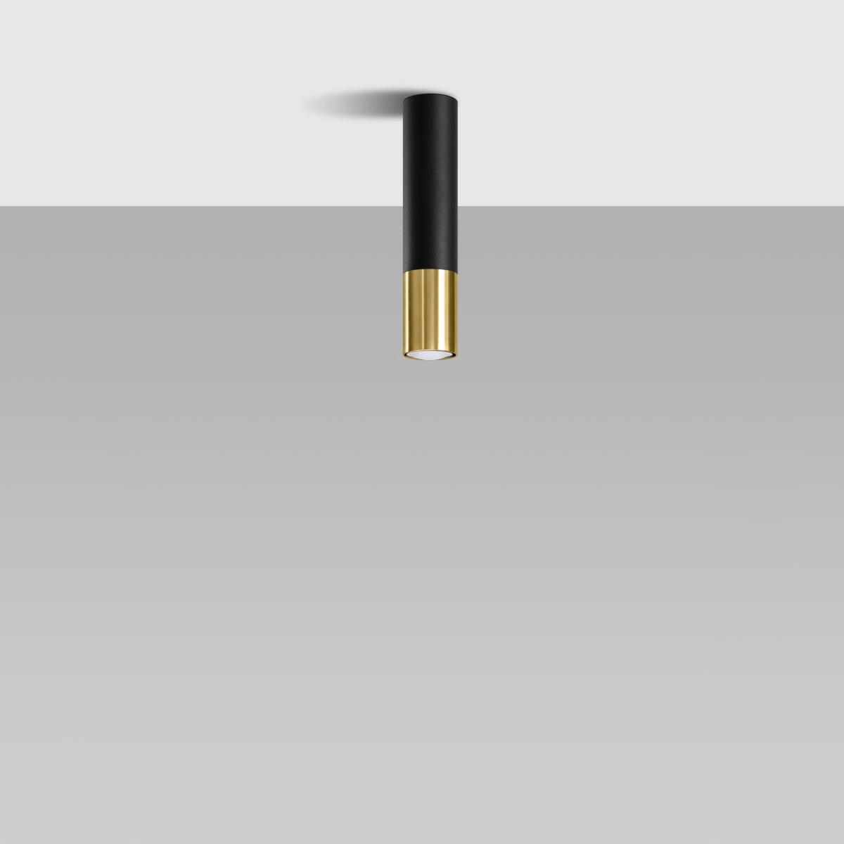 Sollux Lámpara de techo LOOPEZ negro/dorado 