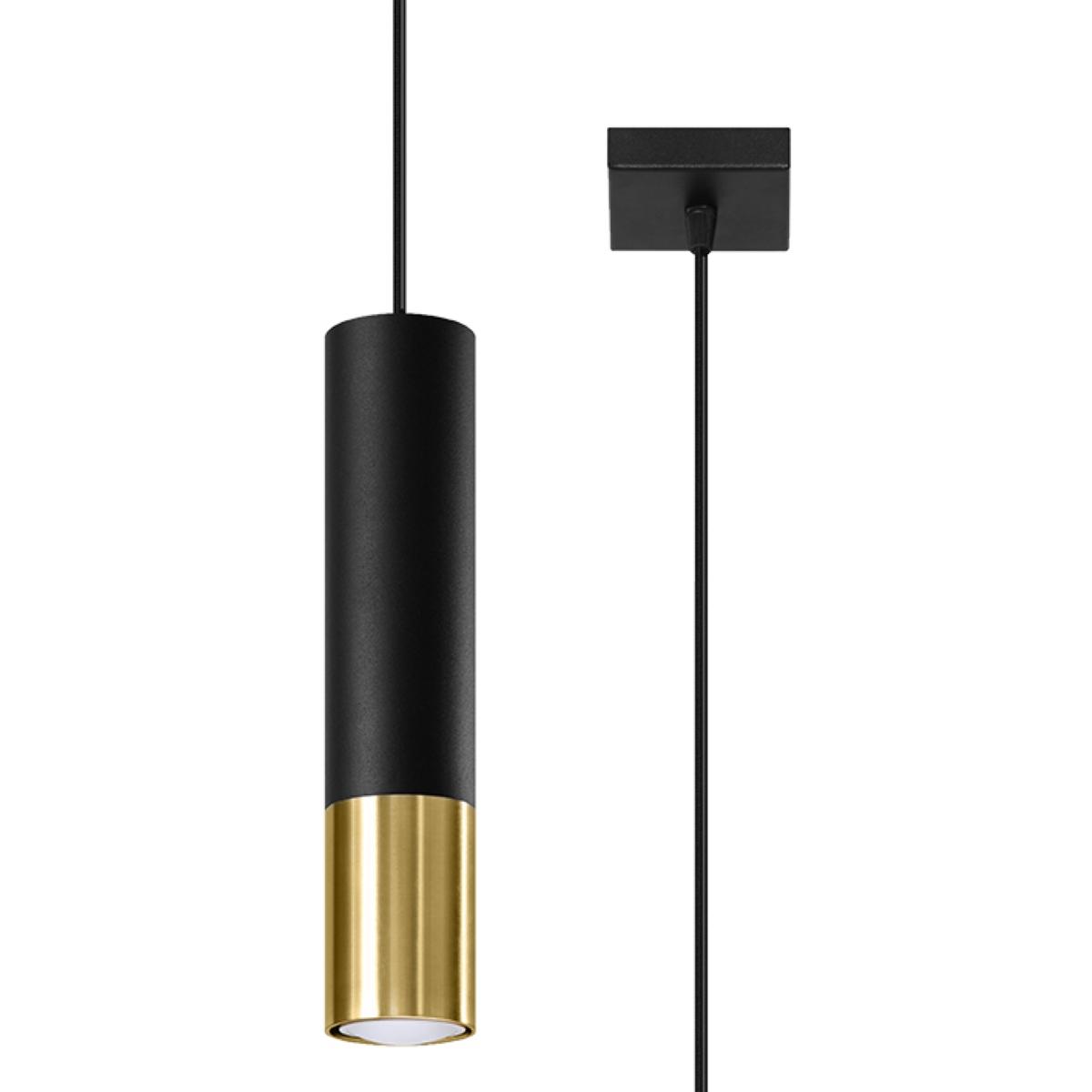 Sollux Lámpara colgante LOOPEZ 1 negro/dorado 