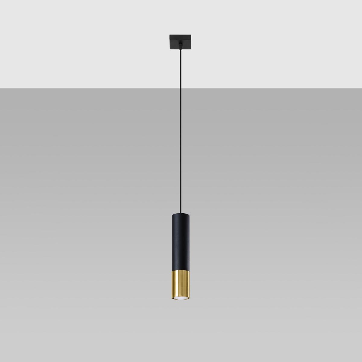 Sollux Lámpara colgante LOOPEZ 1 negro/dorado 