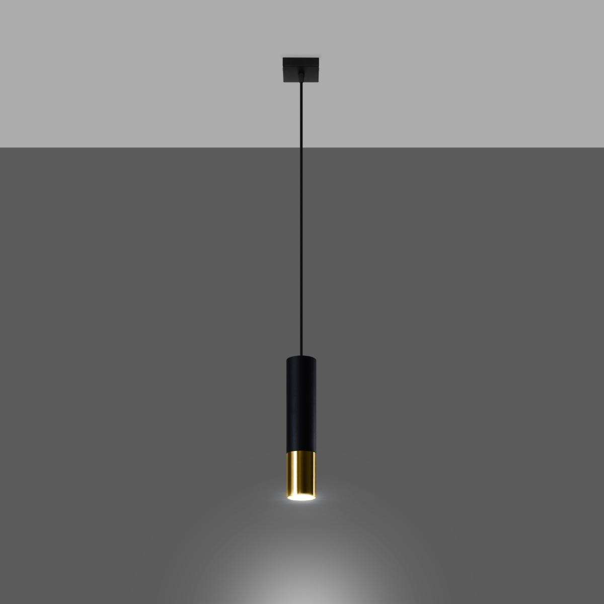 Sollux Lámpara colgante LOOPEZ 1 negro/dorado 