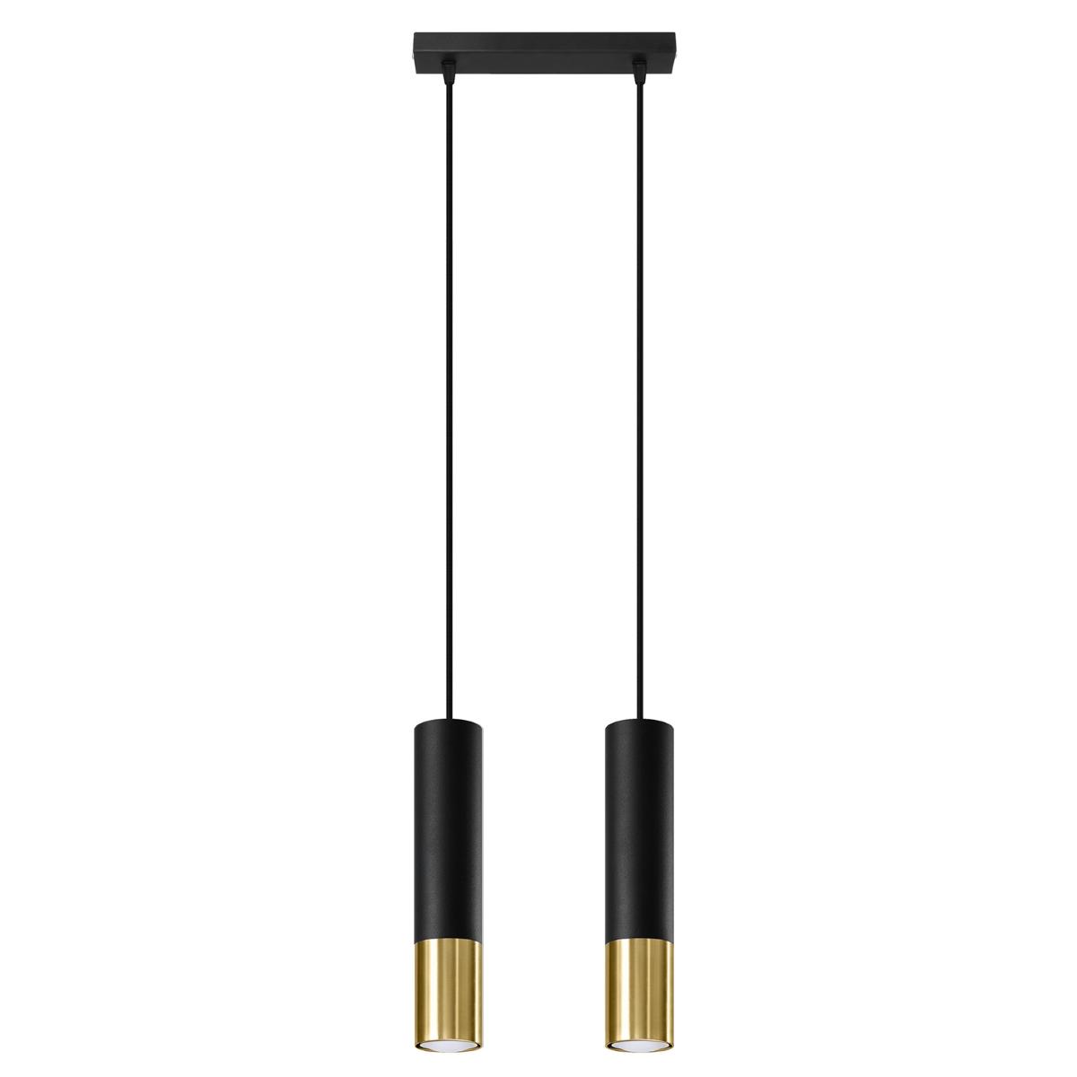 Sollux Lámpara colgante LOOPEZ 2 negro/dorado 