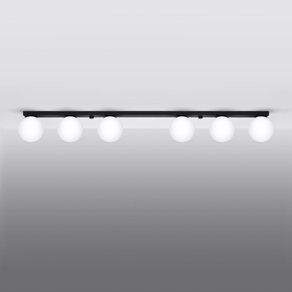 Sollux Lámpara de techo YOLI 6 negra 