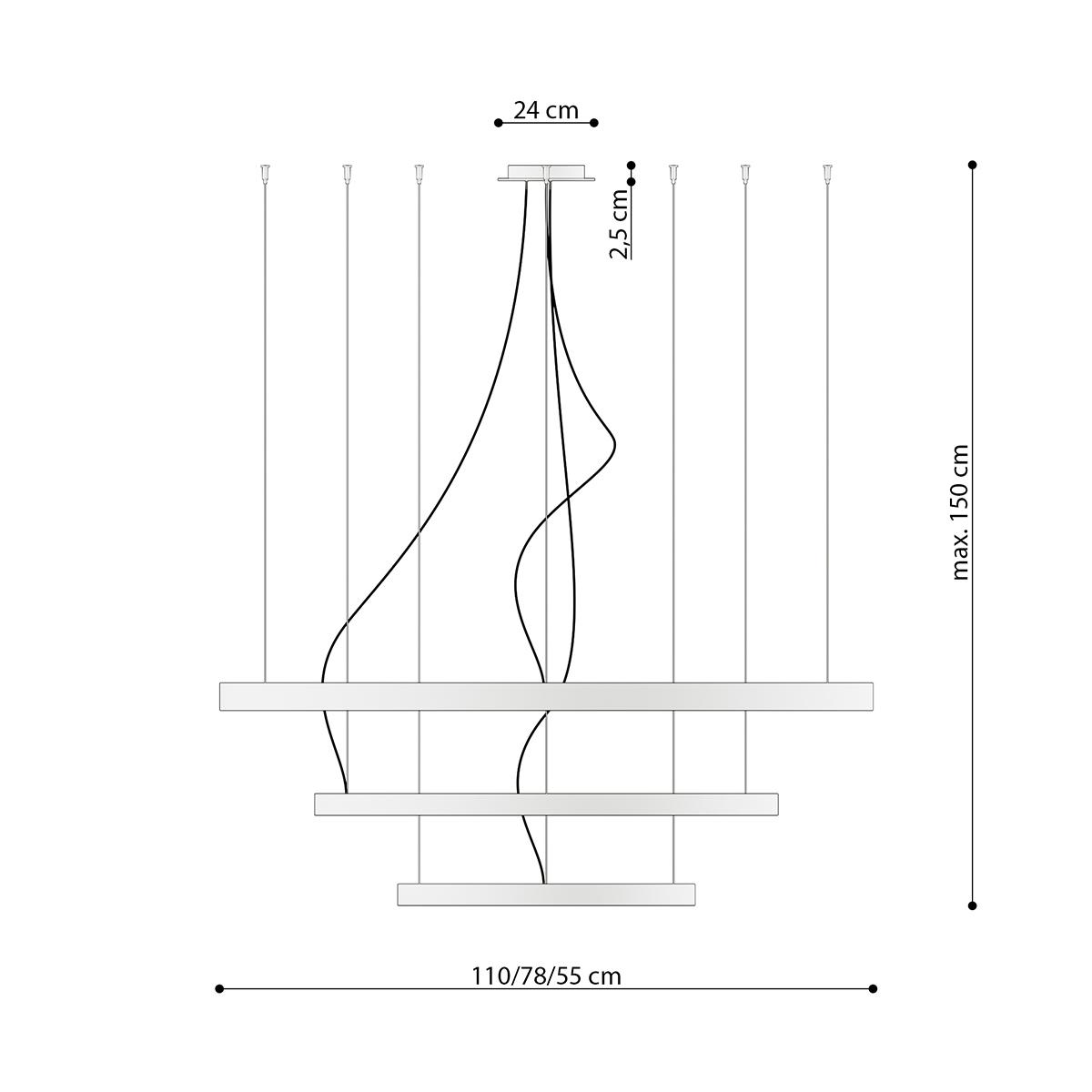 Sollux Lámpara RIO 3 55/78/110 LED blanco 4000K 4000K