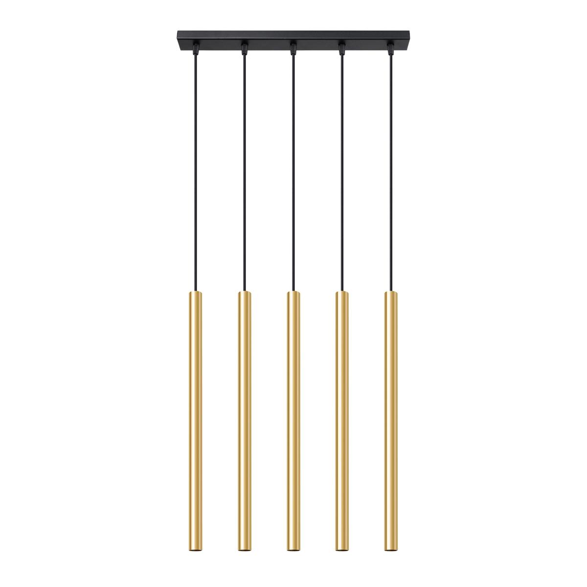 Sollux Lámpara colgante PASTELO 5L oro pulido 