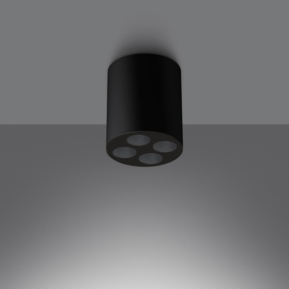 Sollux Lámpara de techo ZOE negro LED 4000K