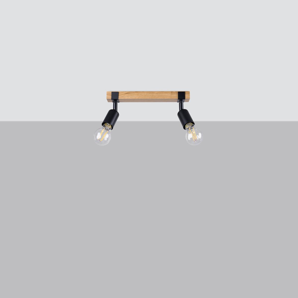 Sollux Lámpara de techo ZUCA 2 negra 