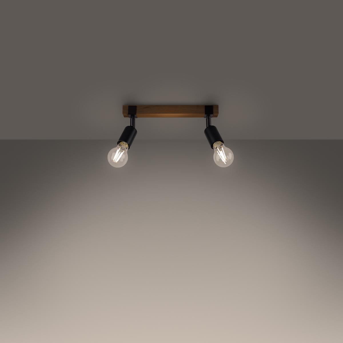 Sollux Lámpara de techo ZUCA 2 negra 