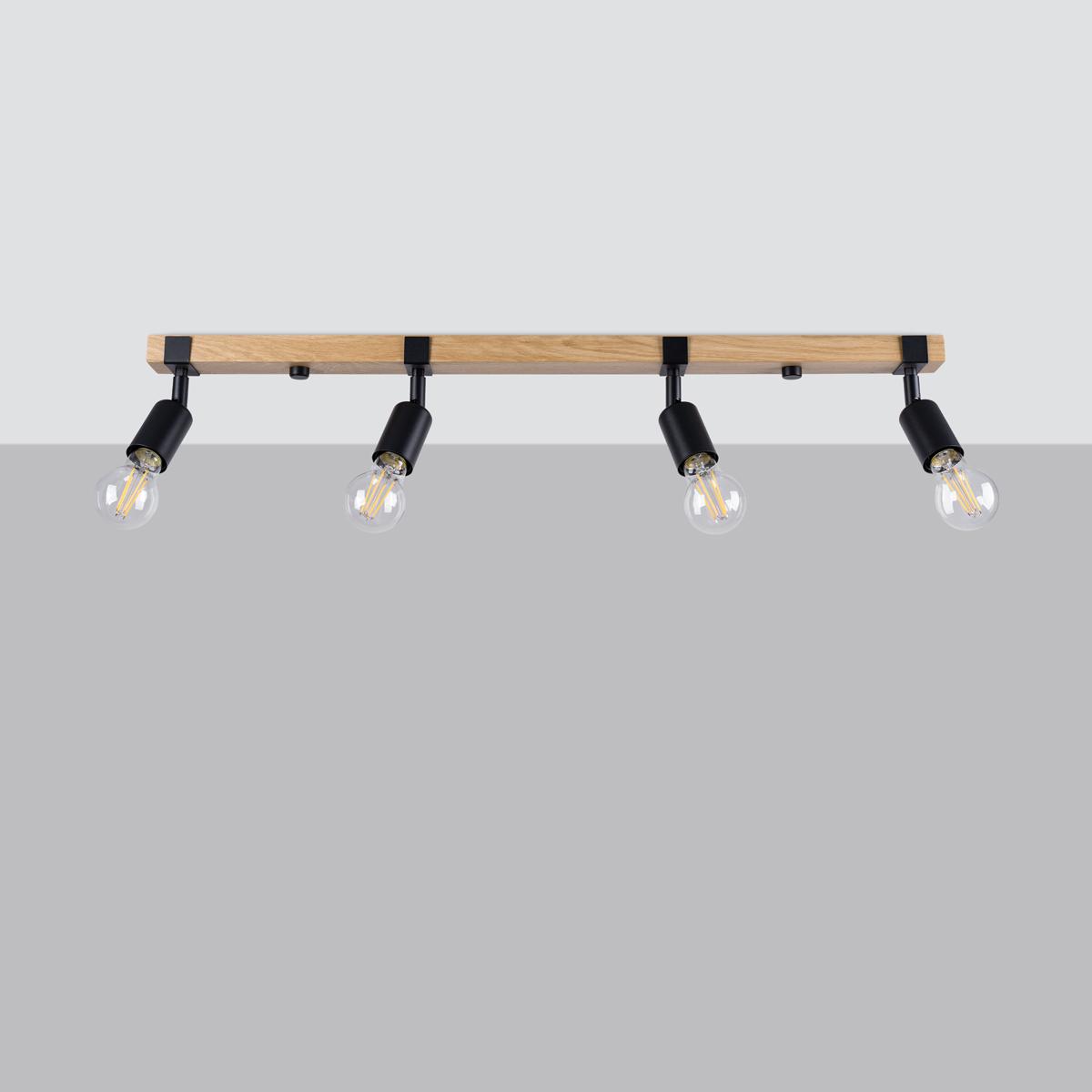 Sollux Lámpara de techo ZUCA 4 negra 