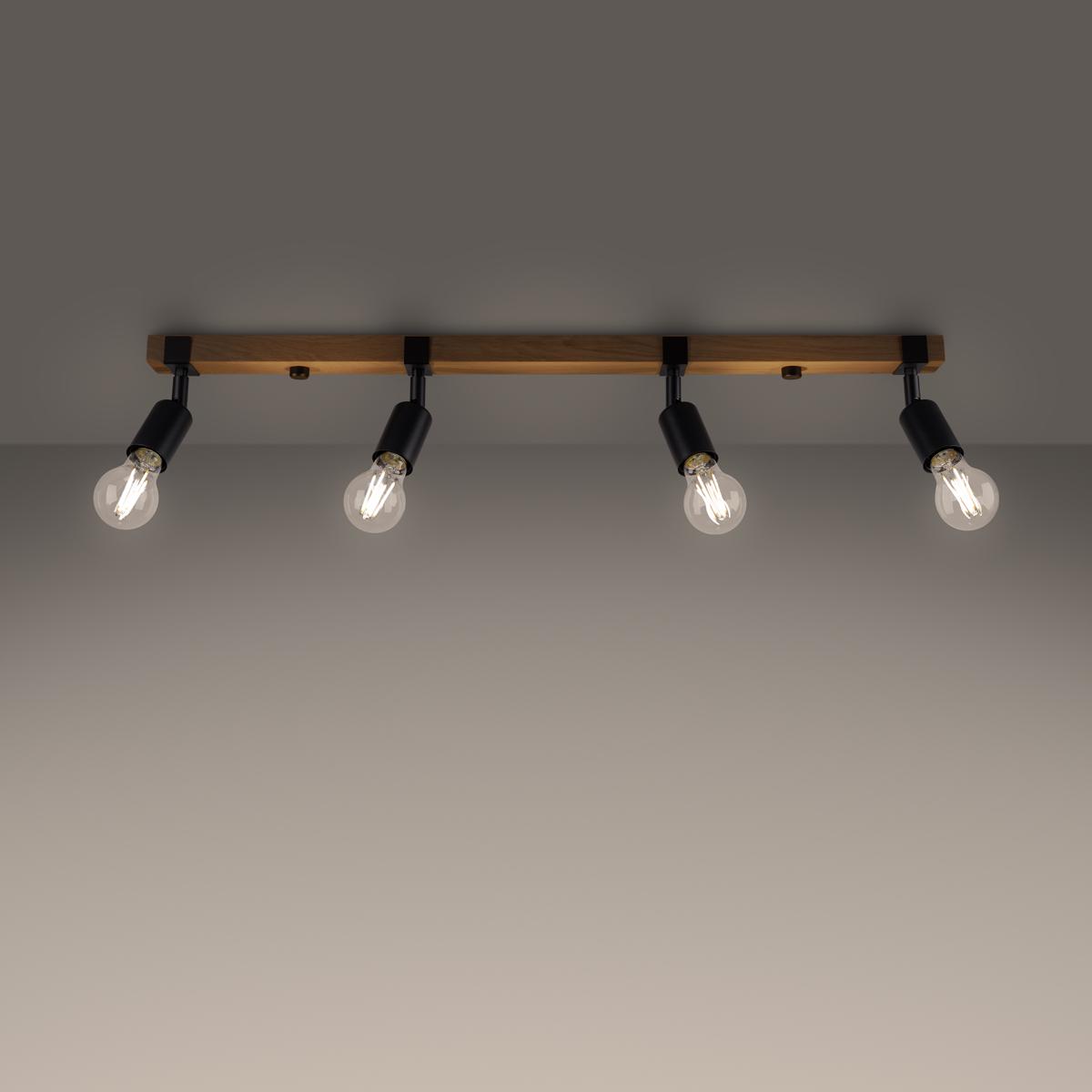 Sollux Lámpara de techo ZUCA 4 negra 