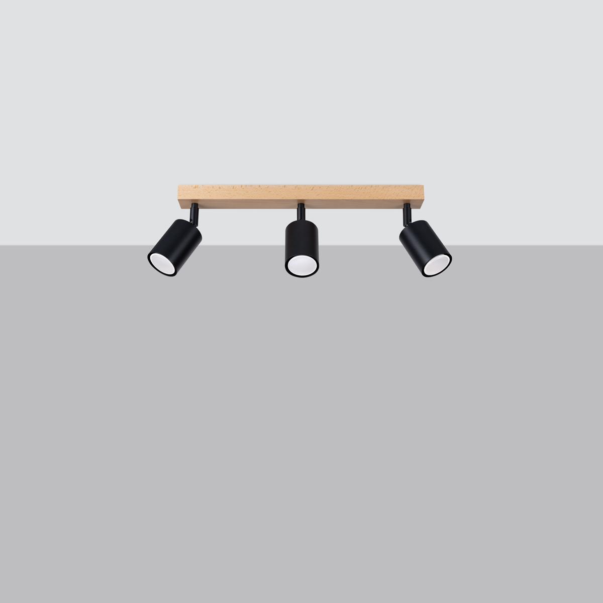 Sollux Plafón VERDO 3L negro 