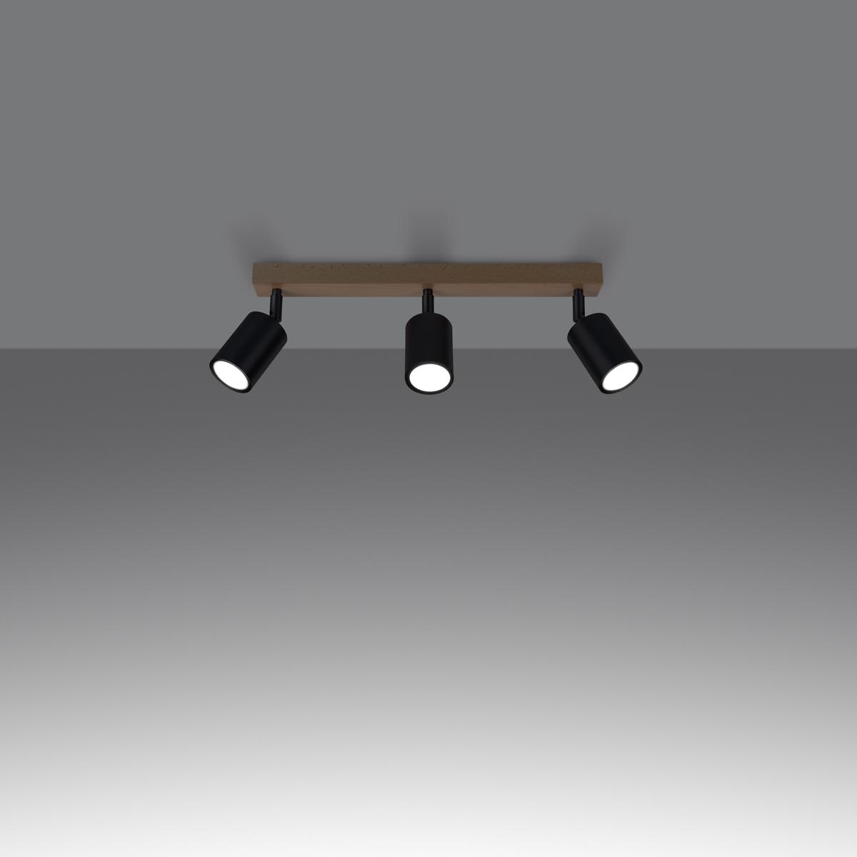 Sollux Plafón VERDO 3L negro 