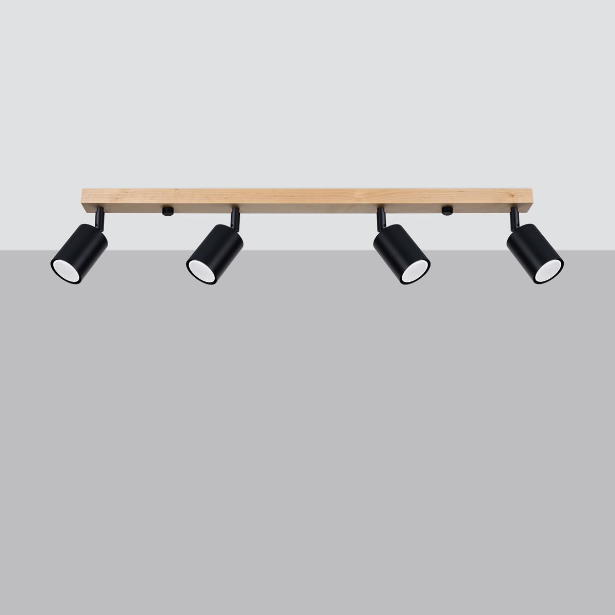 Sollux Plafón VERDO 4 negro 