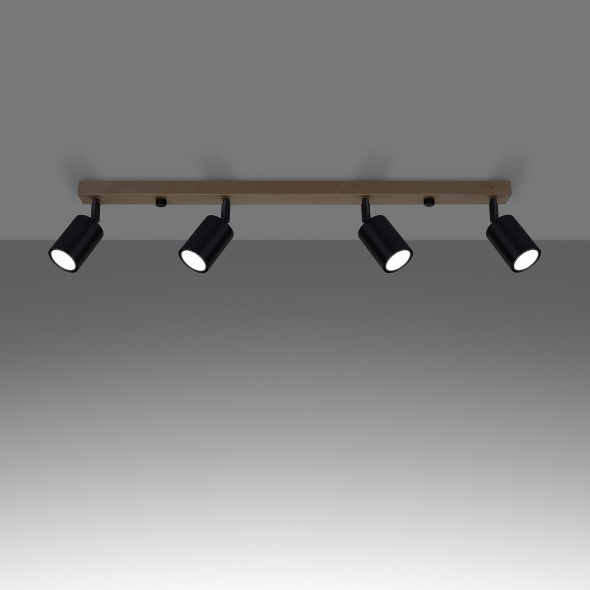 Sollux Plafón VERDO 4 negro 