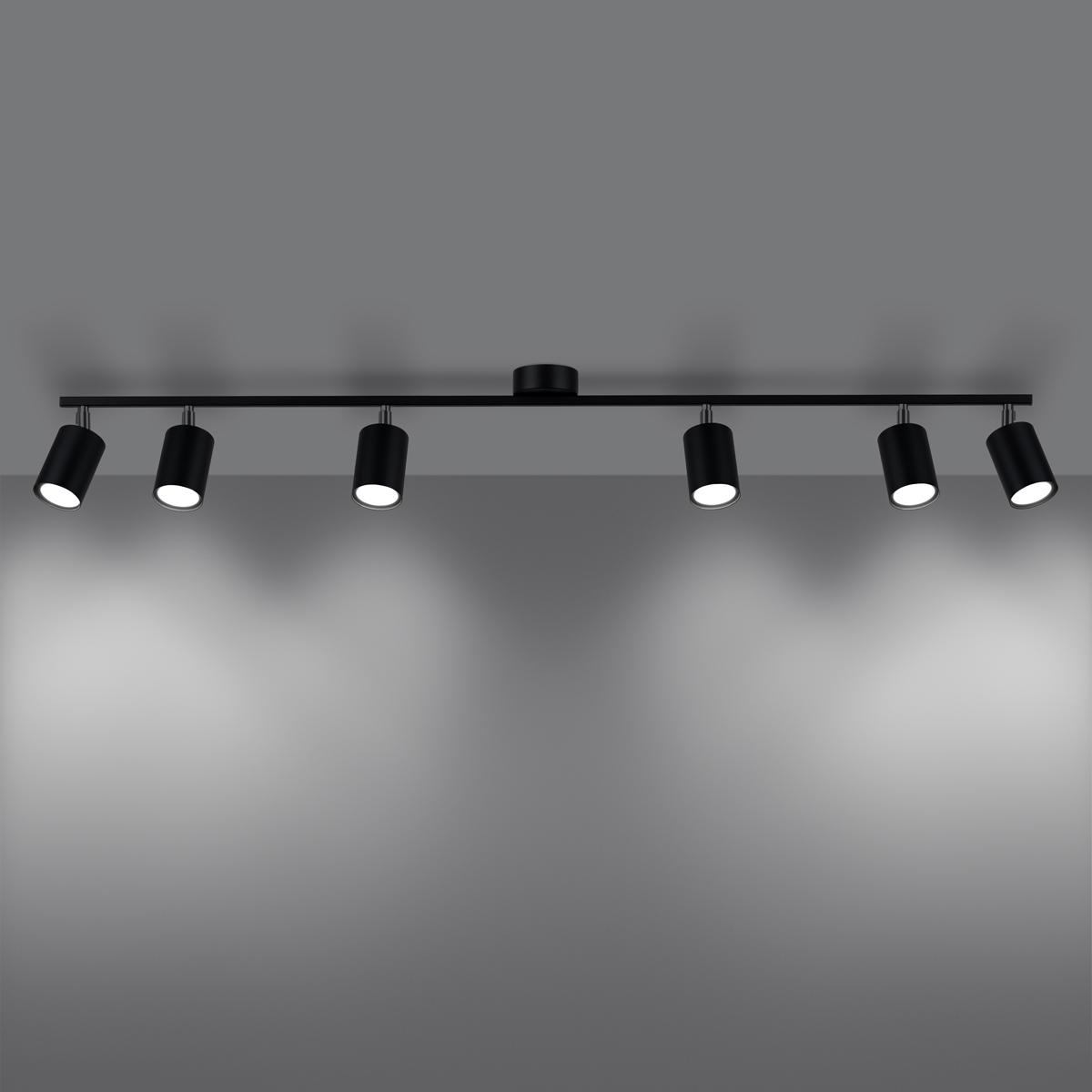 Sollux Lámpara de techo LEMMI 6L negra 