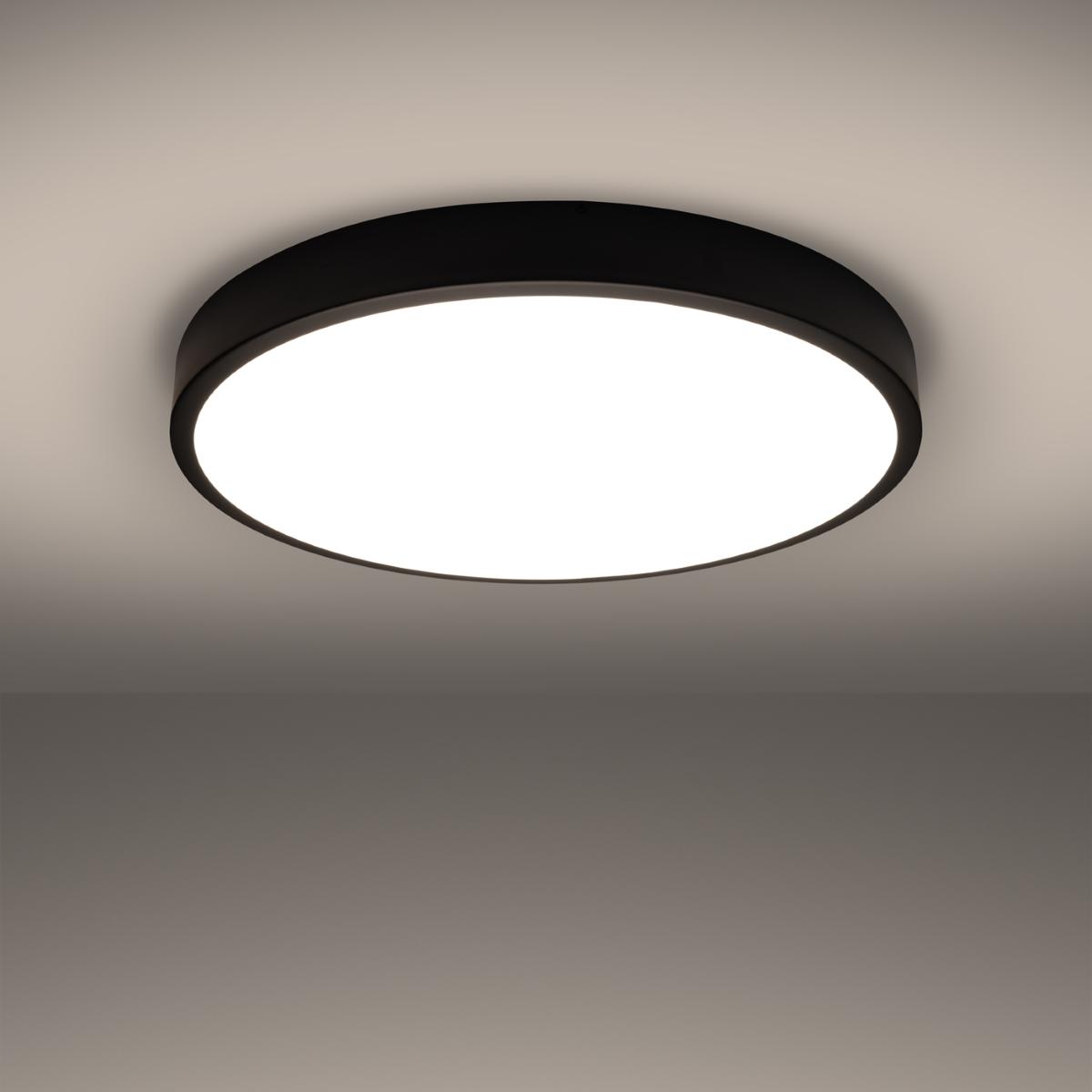 Sollux Plafón ONYX 60 negro LED 3000K 3000K