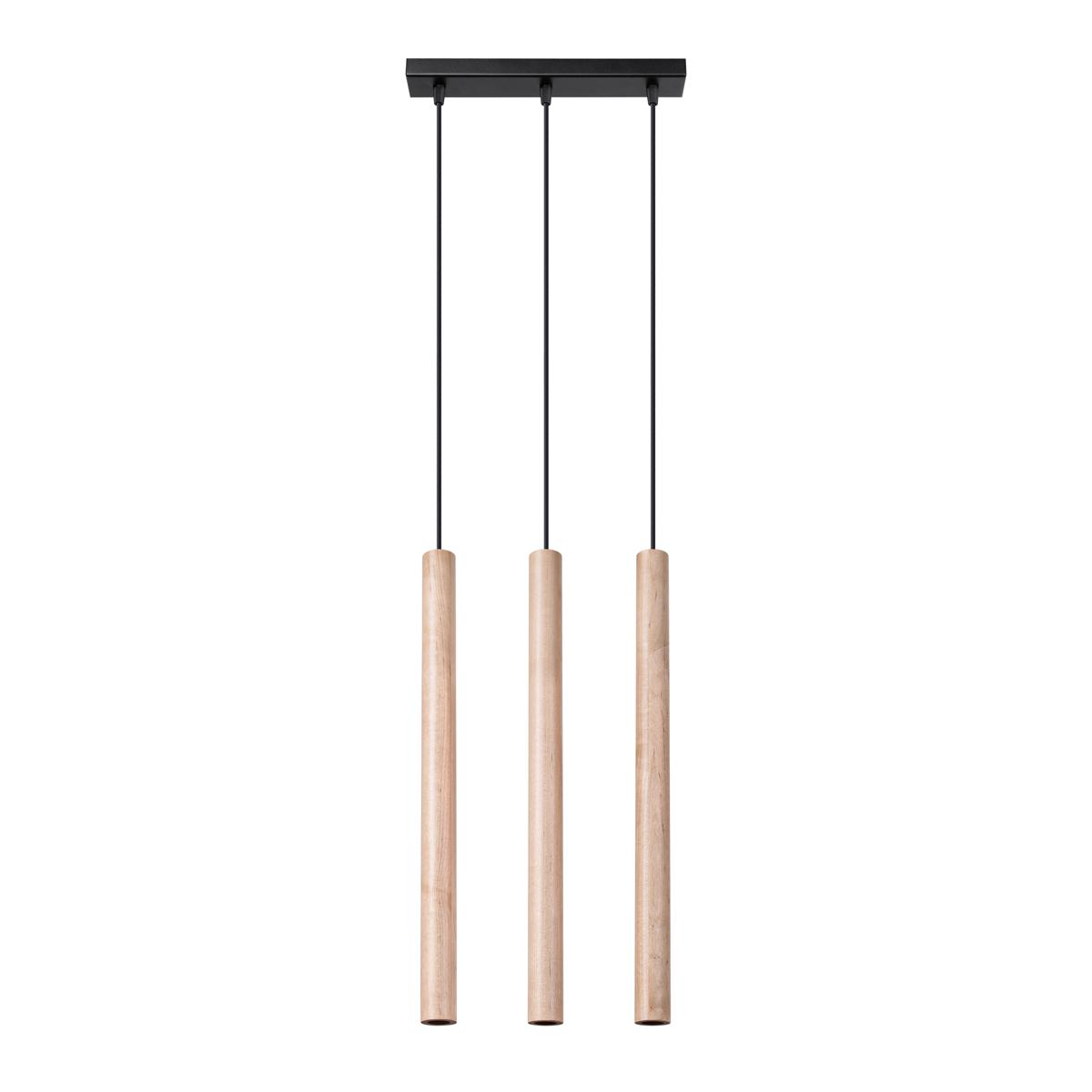 Sollux Lámpara colgante PASTELO 3L madera 