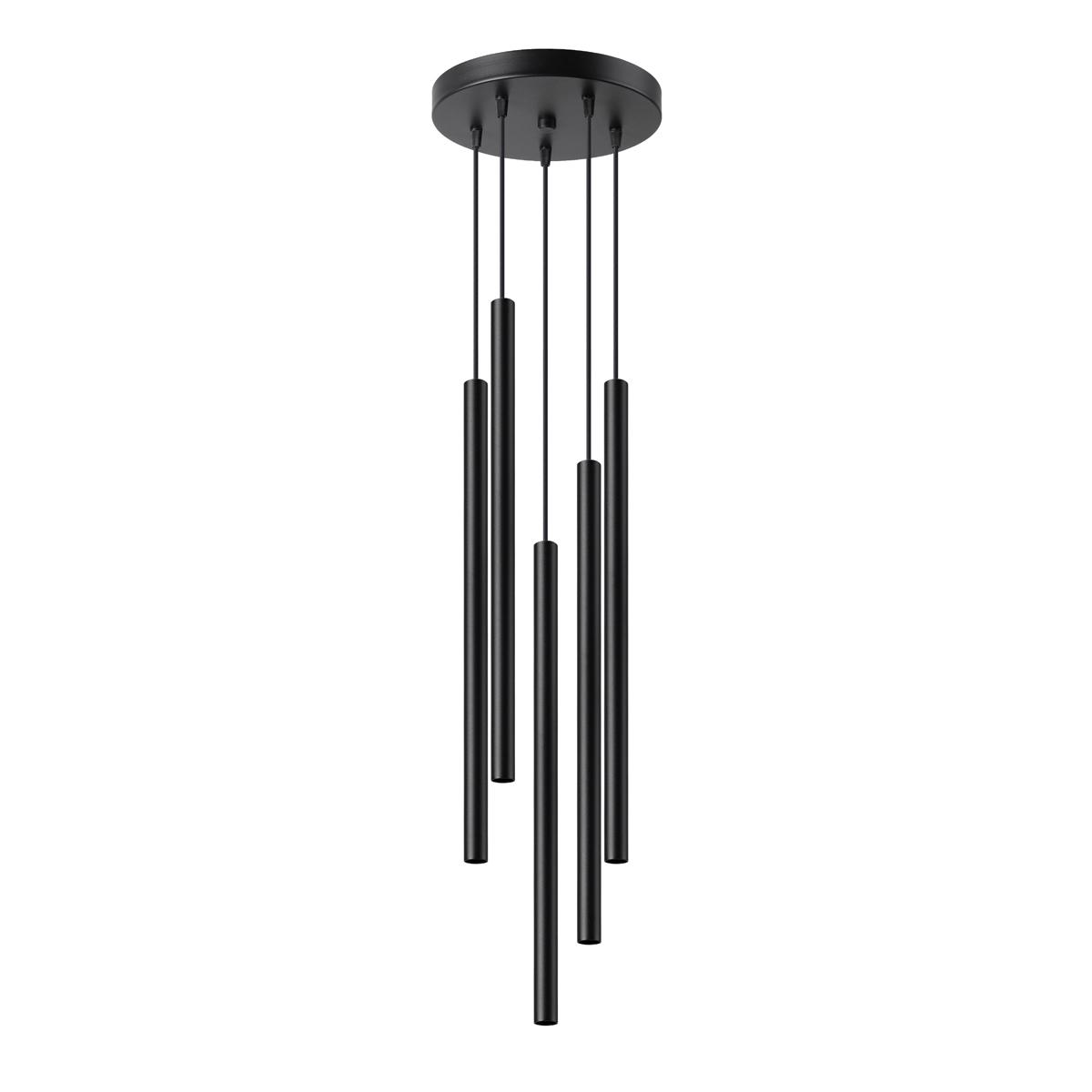 Sollux Lámpara colgante PASTELO 5P negro 
