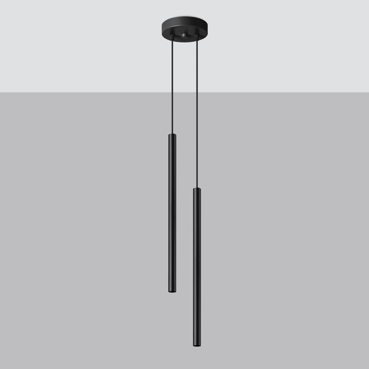 Sollux Lámpara colgante PASTELO 2 negro 