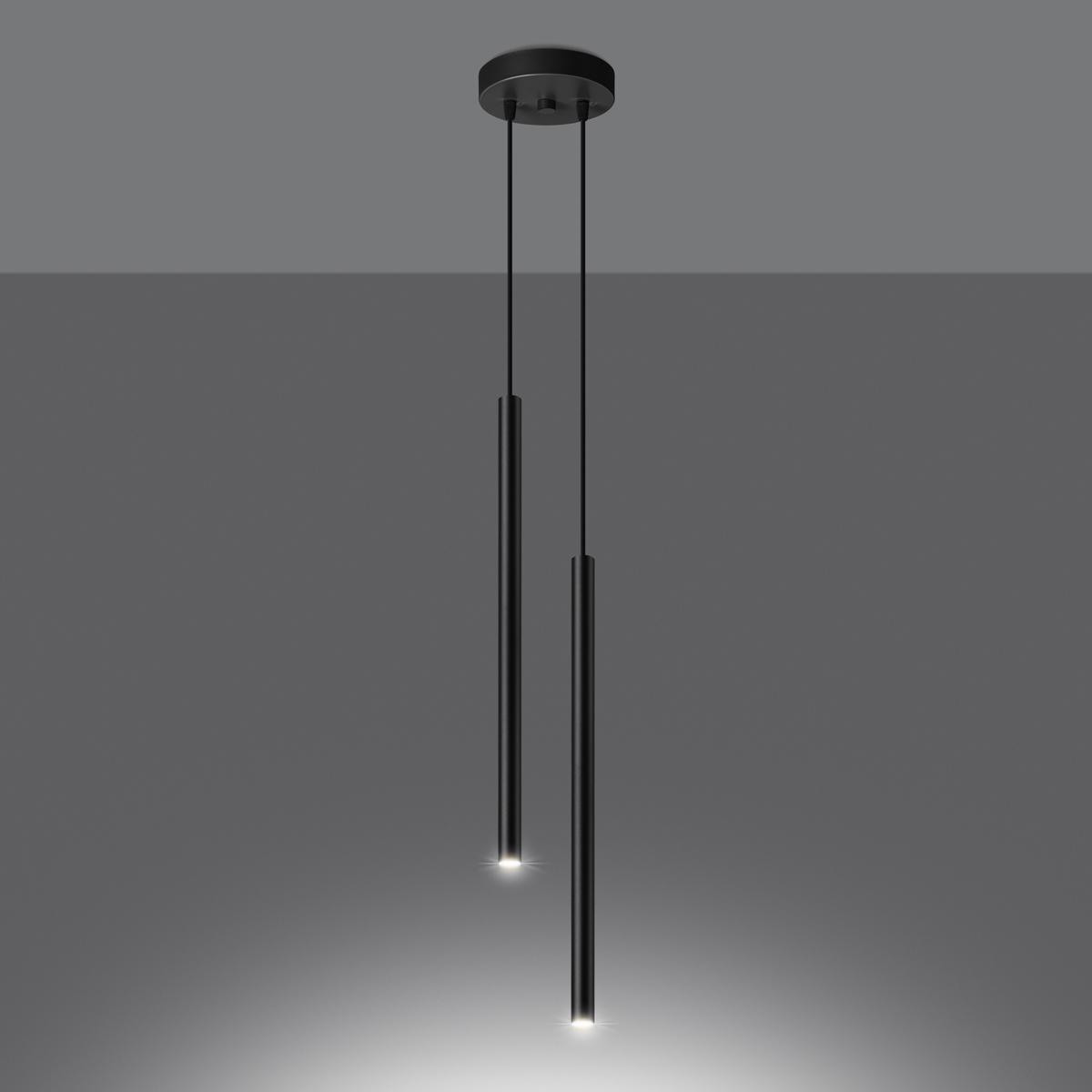 Sollux Lámpara colgante PASTELO 2 negro 