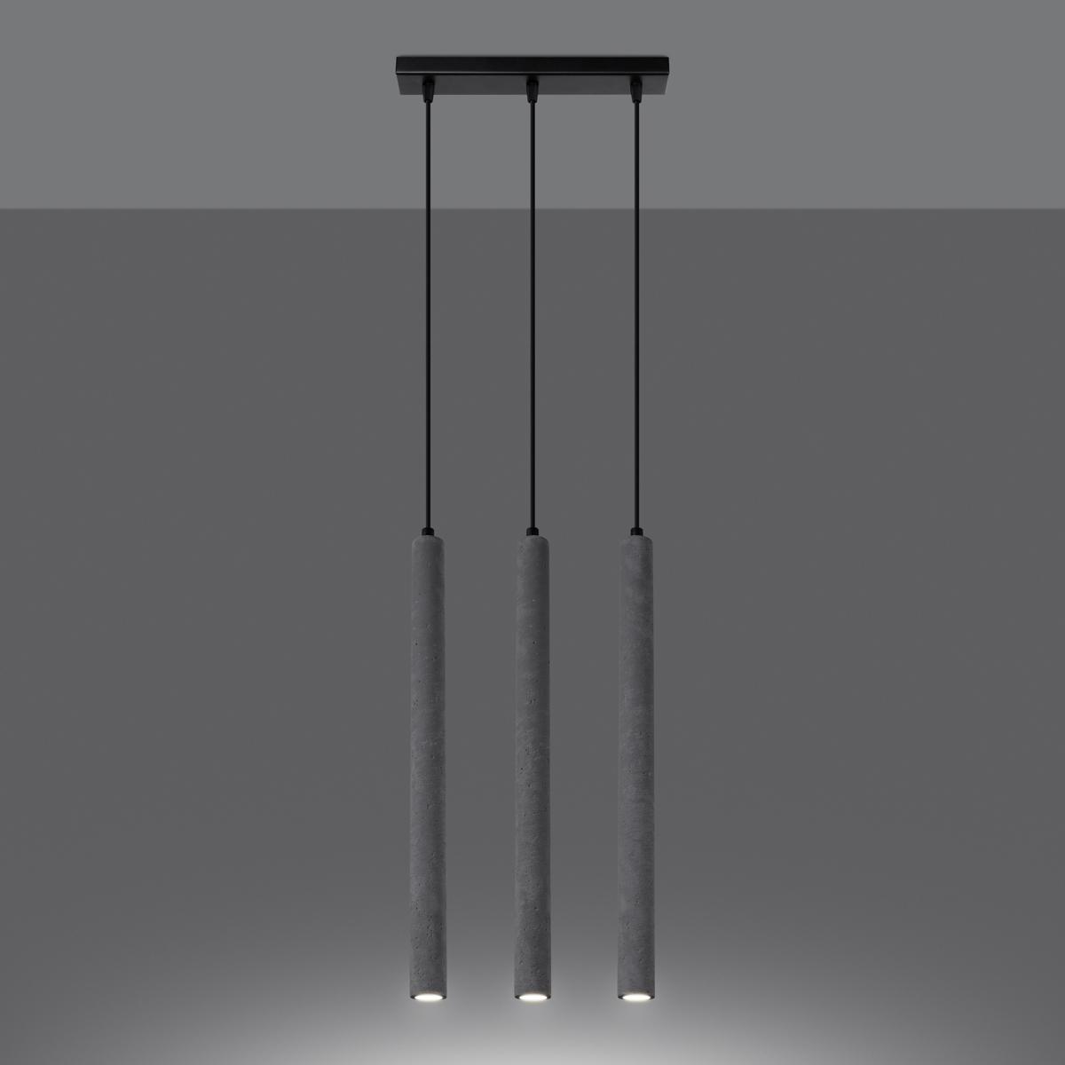 Sollux Lámpara colgante PASTELO 3L hormigón 