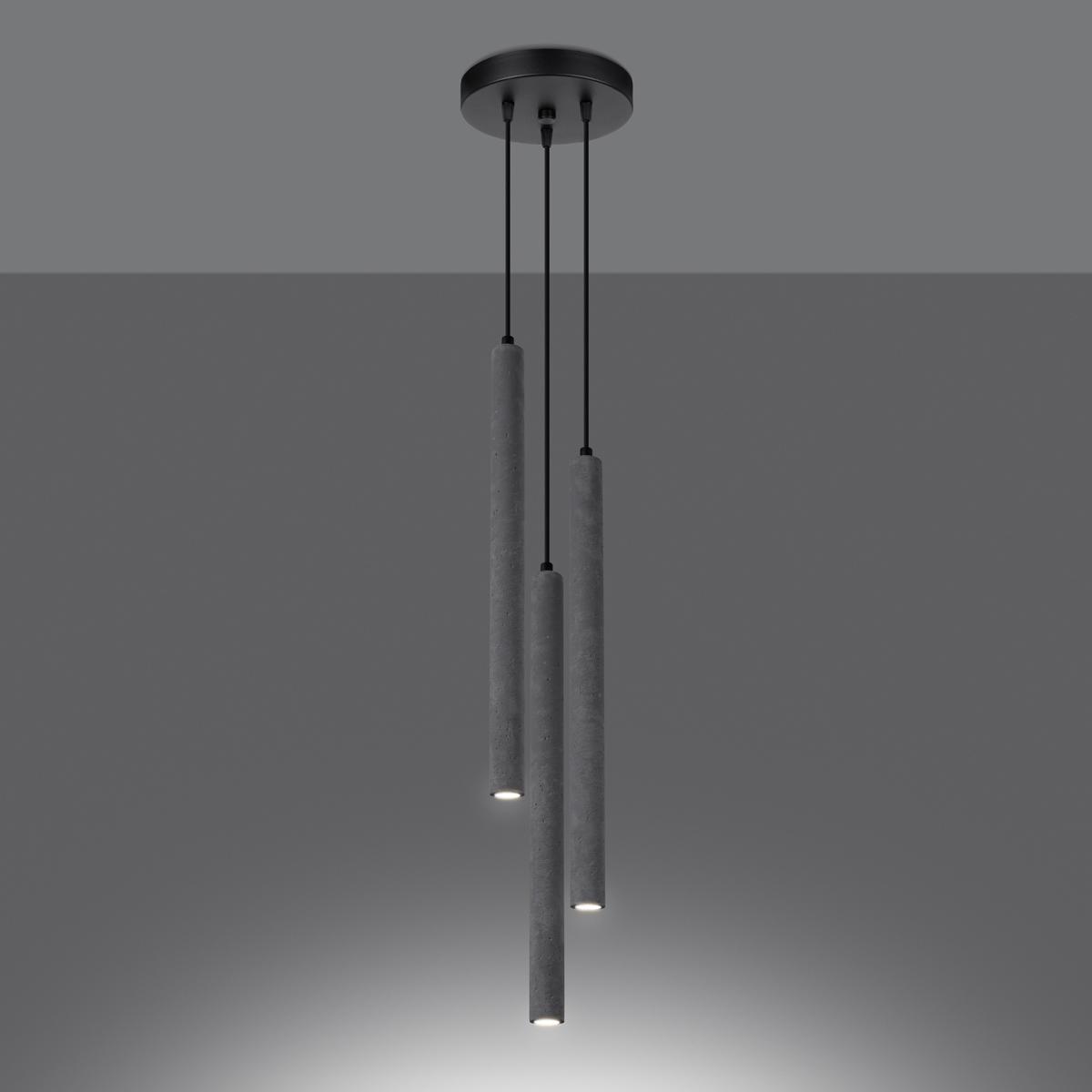 Sollux Lámpara colgante PASTELO 3P hormigón 