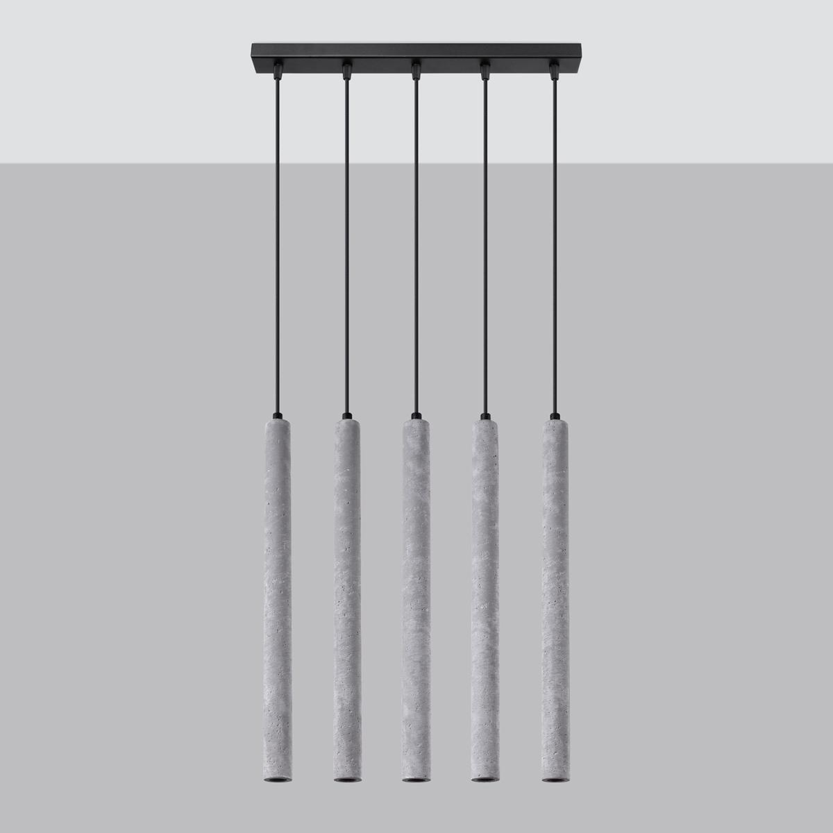 Sollux Lámpara colgante PASTELO 5L hormigón 