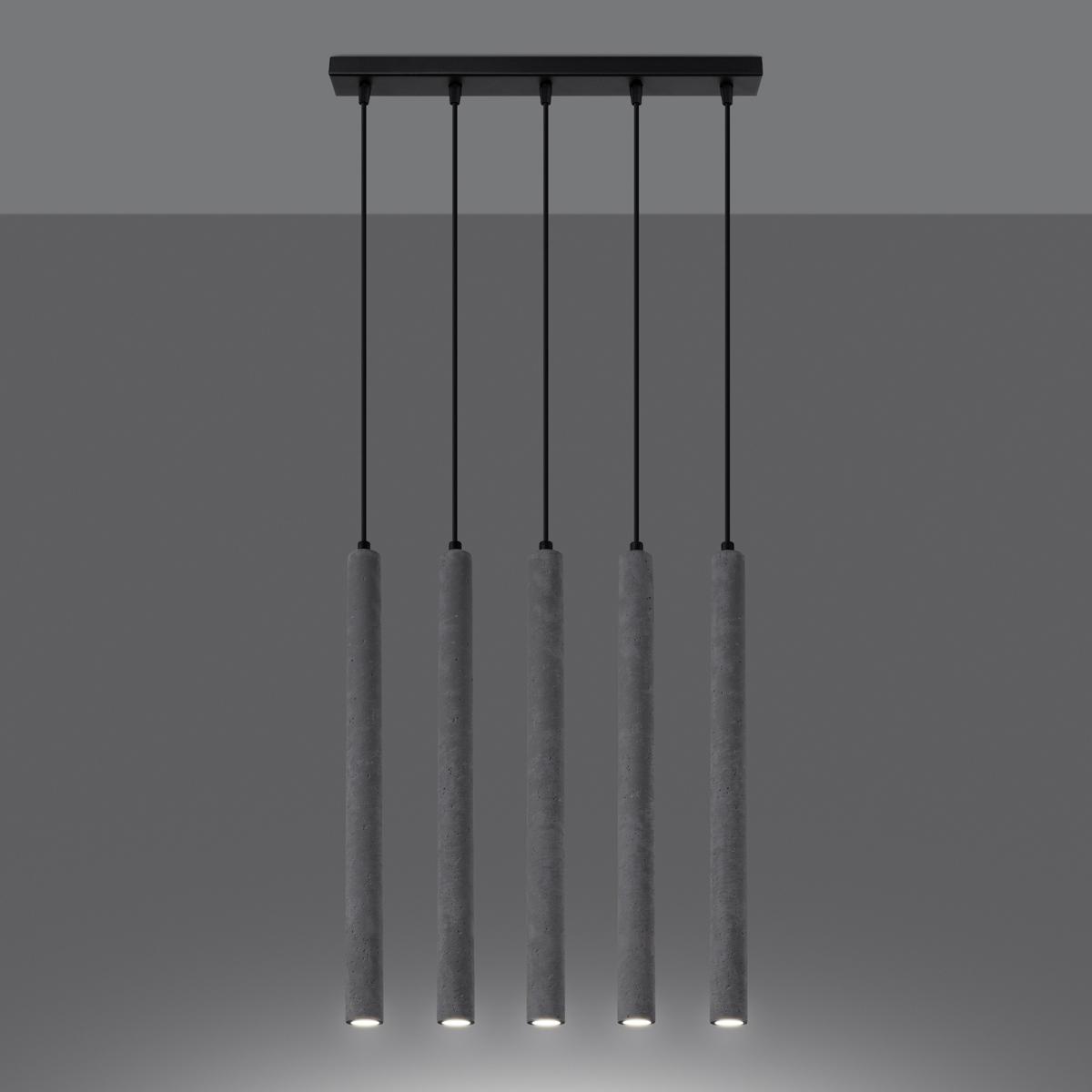 Sollux Lámpara colgante PASTELO 5L hormigón 