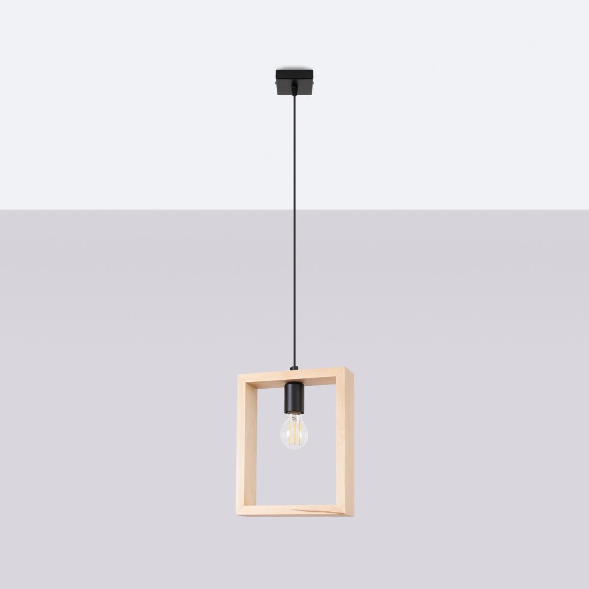 Sollux Lámpara colgante ARIES madera natural 