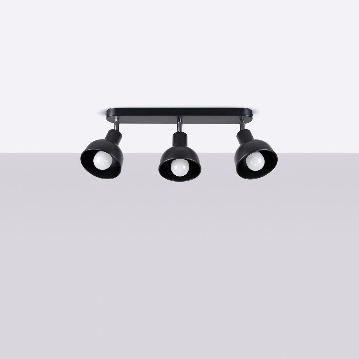 Sollux Lámpara de techo ELBA 3 negra 