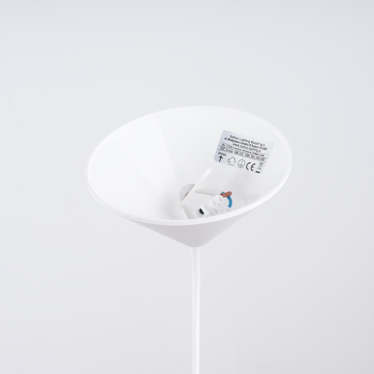 Sollux Lámpara colgante ZUMA blanca 