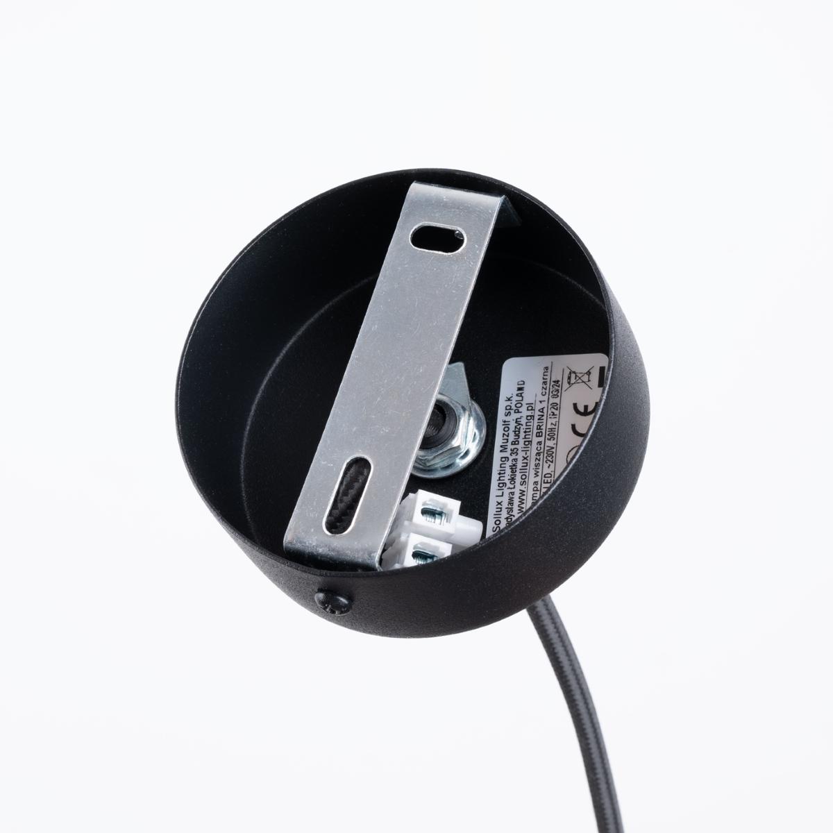 Sollux Lámpara colgante BRINA 1 negra 