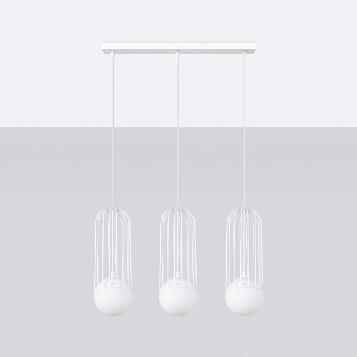 Sollux Lámpara colgante BRINA 3L blanca 