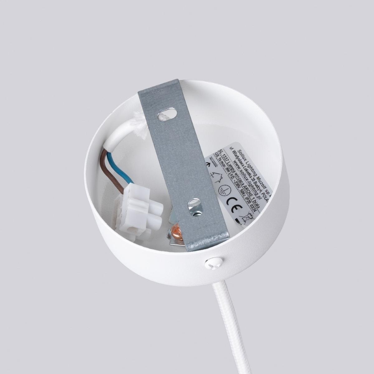 Sollux Lámpara colgante ARCHE 1 blanco 