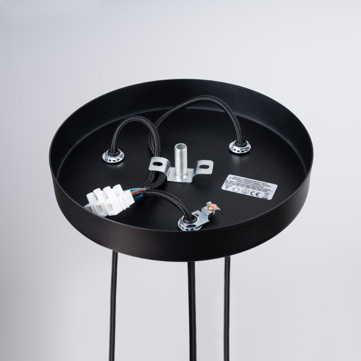 Sollux Lámpara colgante ARCHE 3P negra 