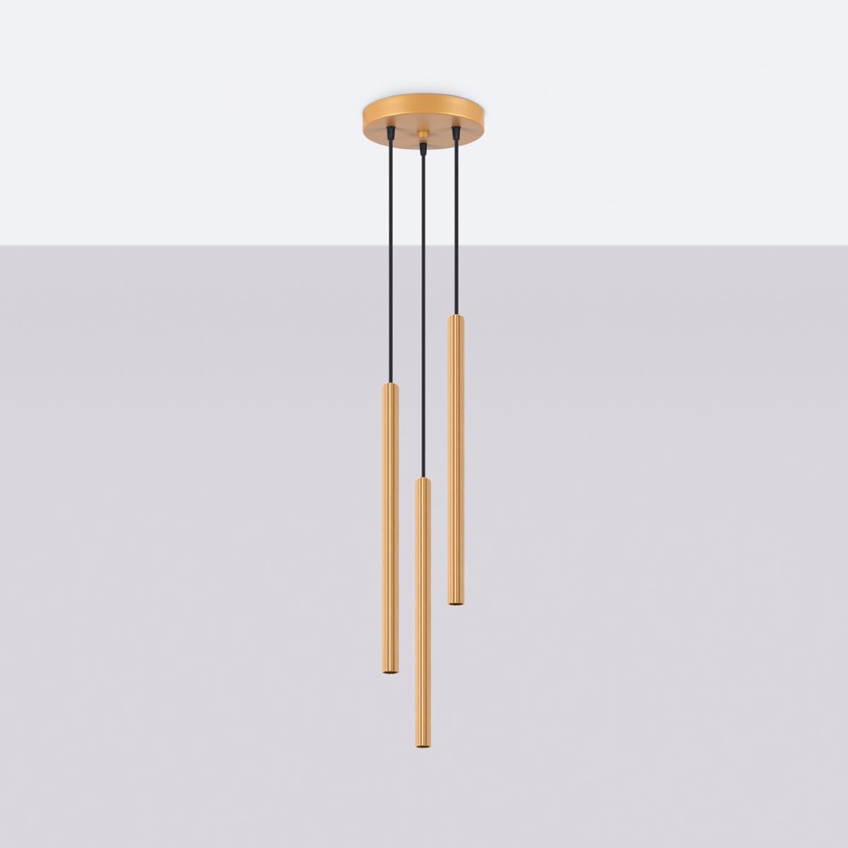 Sollux Lámpara colgante ARCHE 3P oro 