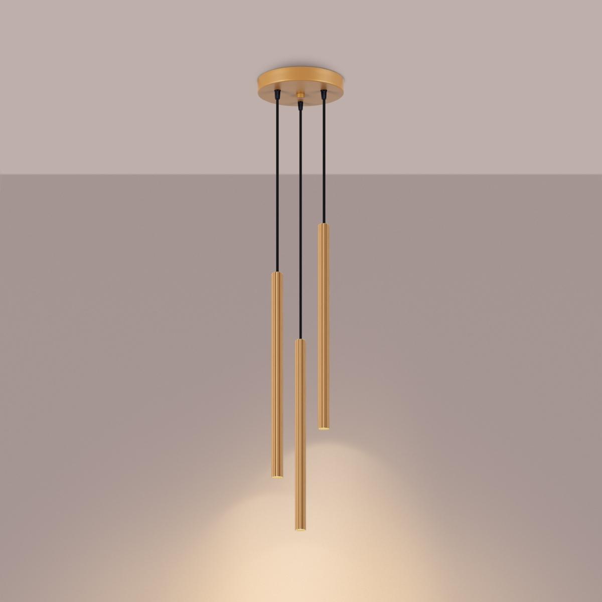 Sollux Lámpara colgante ARCHE 3P oro 