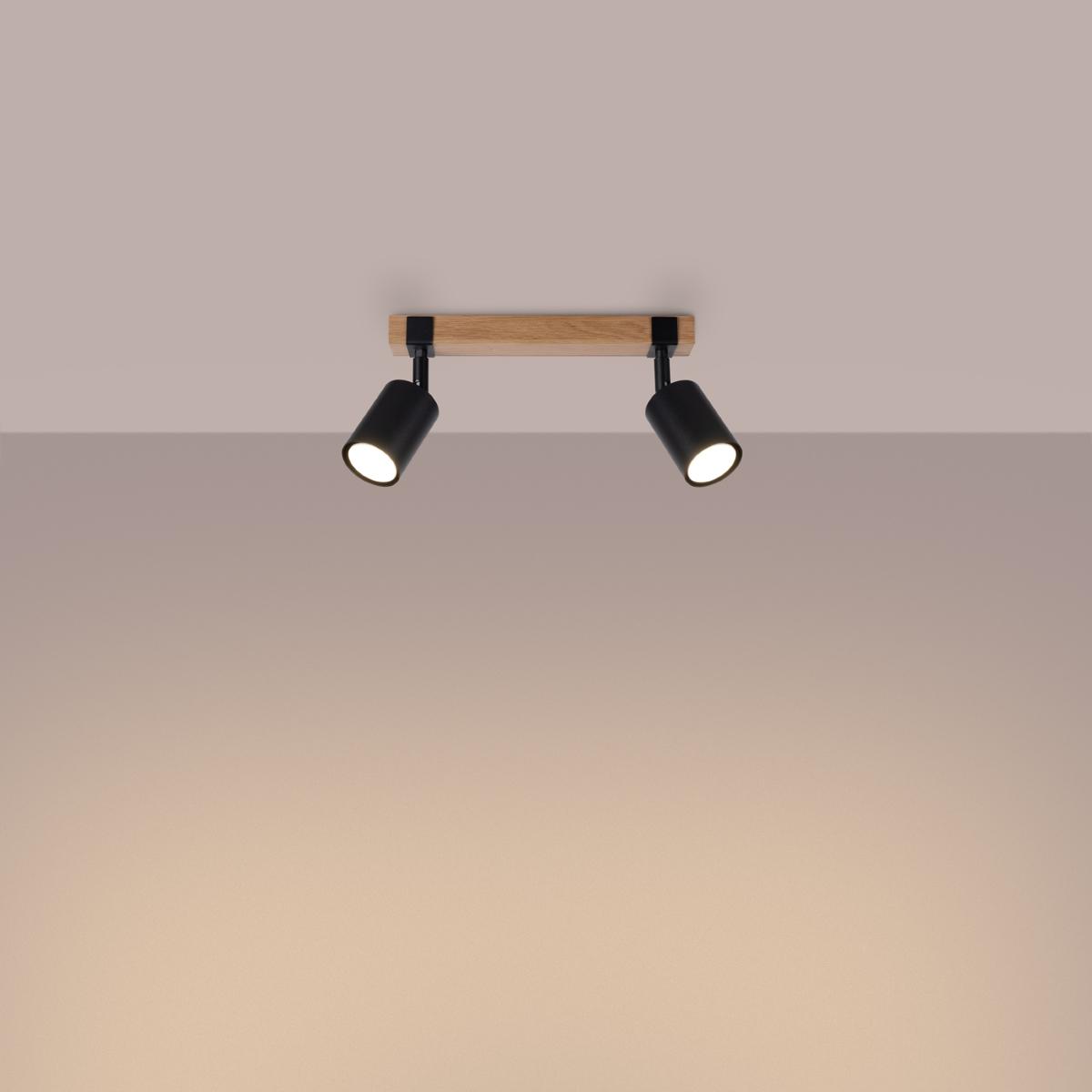 Sollux Lámpara de techo FAGER 2 negra 