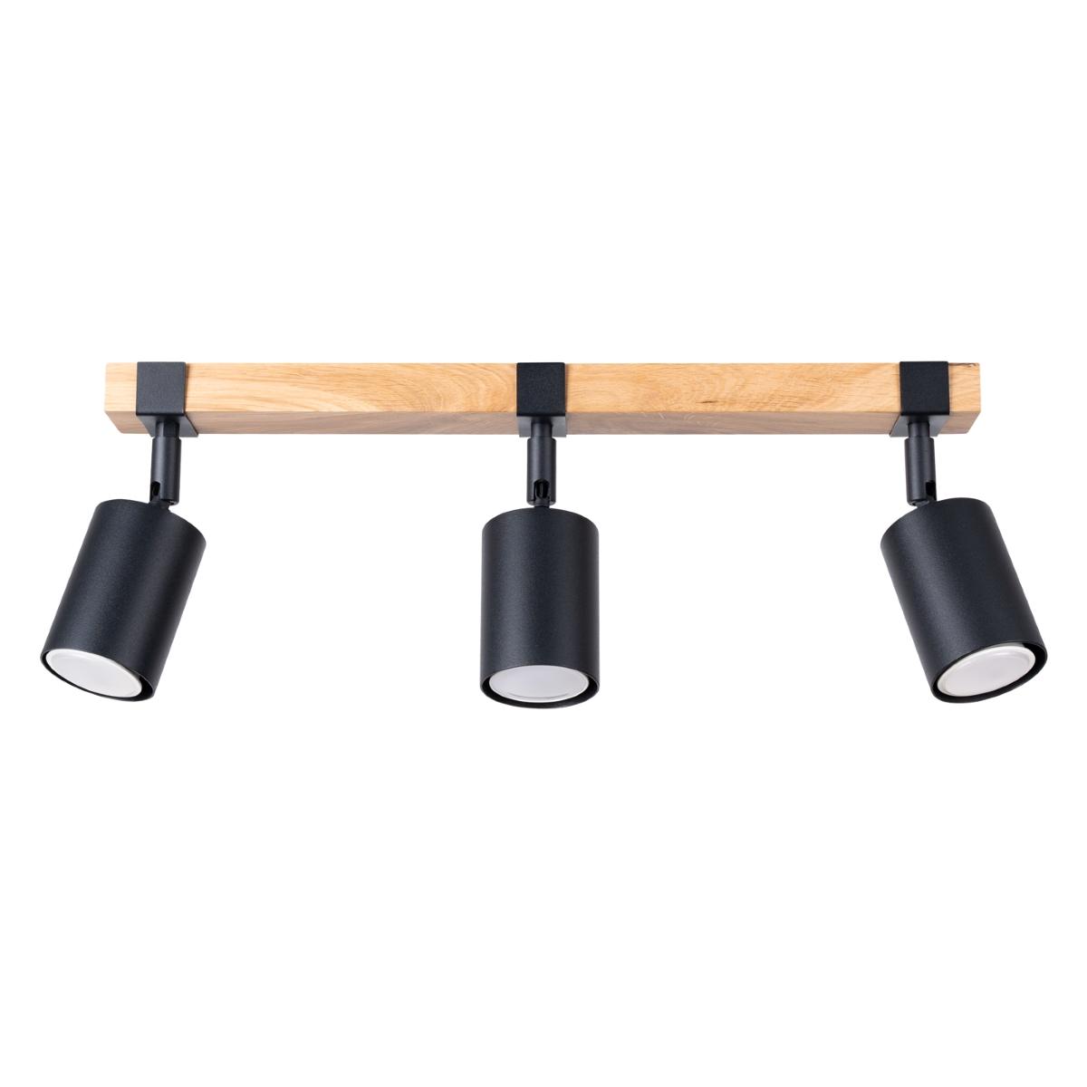 Sollux Lámpara de techo FAGER 3 negra 