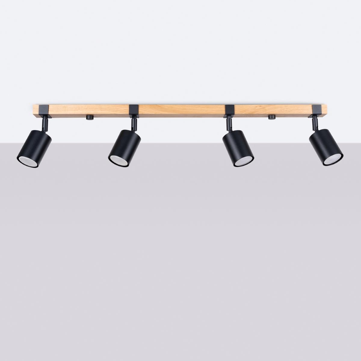 Sollux Lámpara de techo FAGER 4L negra 