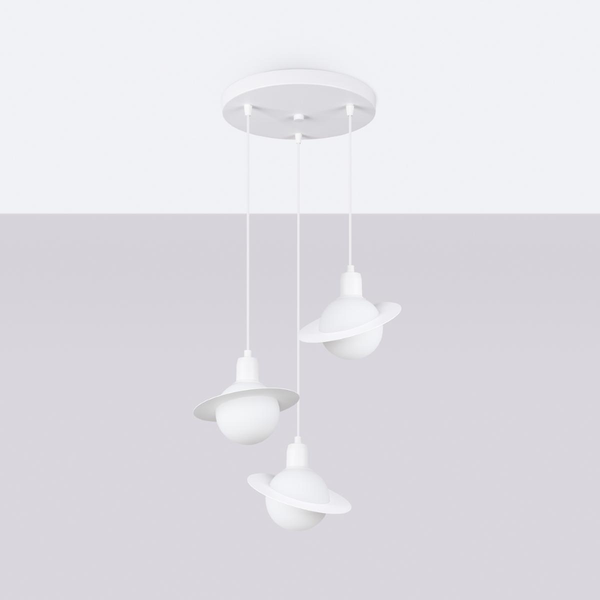 Sollux Lámpara colgante HYPERION 1 blanco 