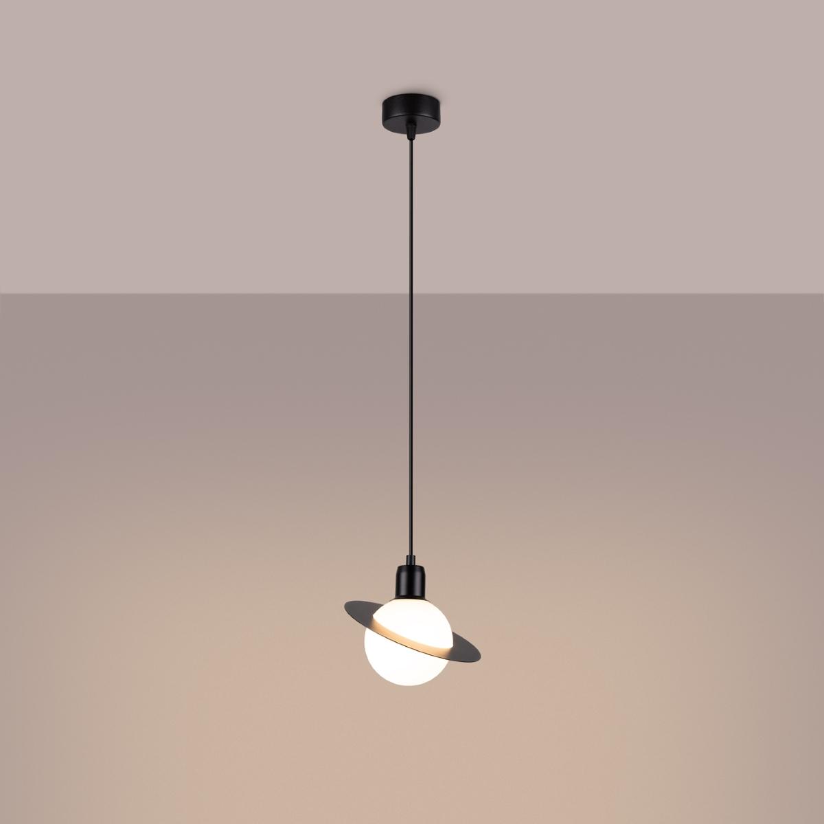 Sollux Lámpara colgante HYPERION 1 negro 