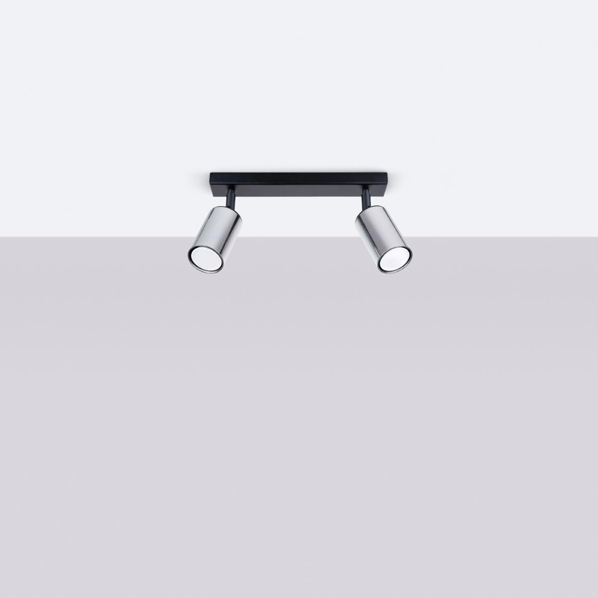 Sollux Lámpara de techo WINX 2 negro/cromo 