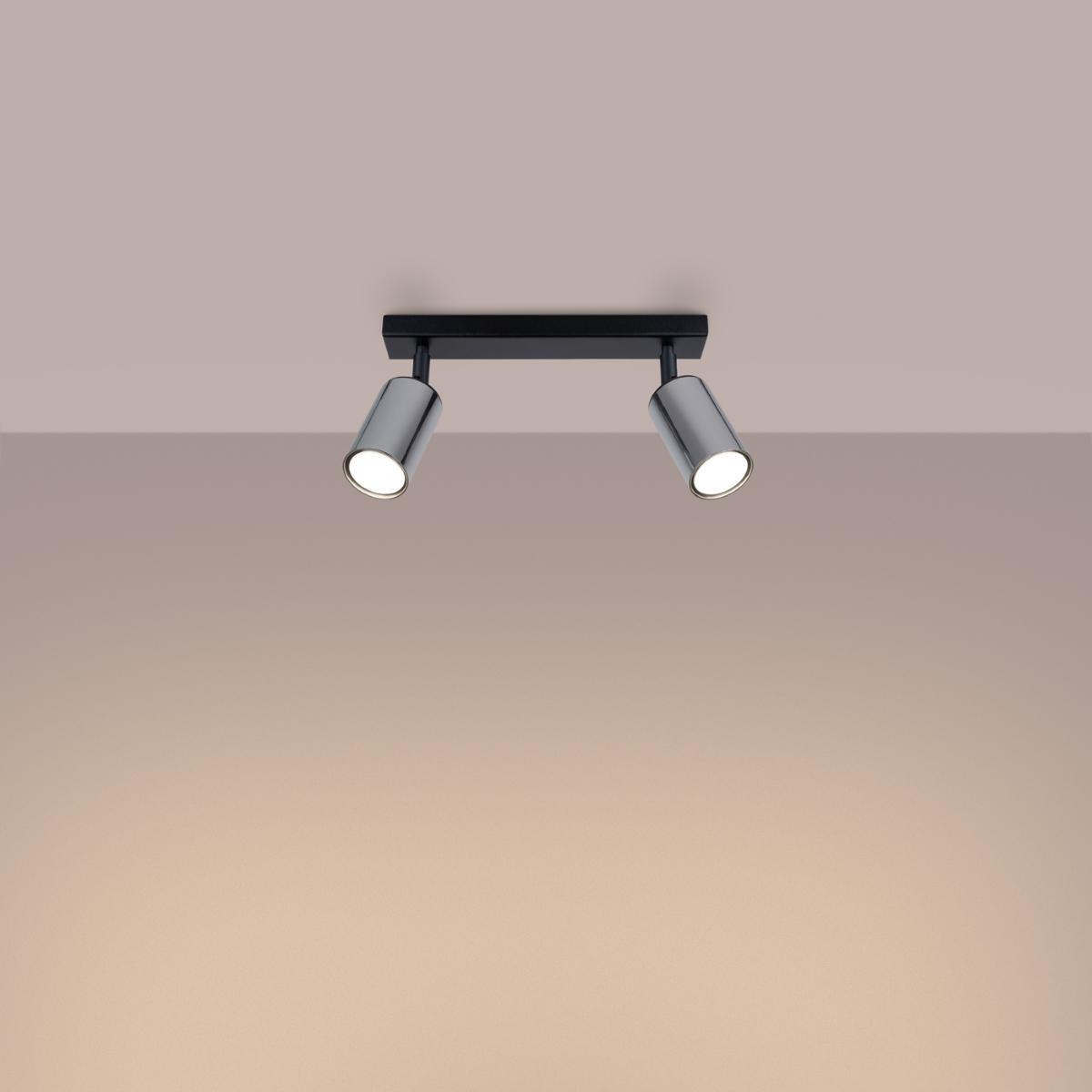 Sollux Lámpara de techo WINX 2 negro/cromo 