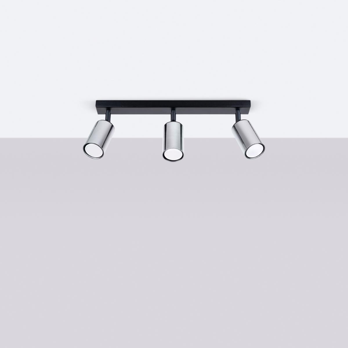 Sollux Lámpara de techo WINX 3 negro/cromo 