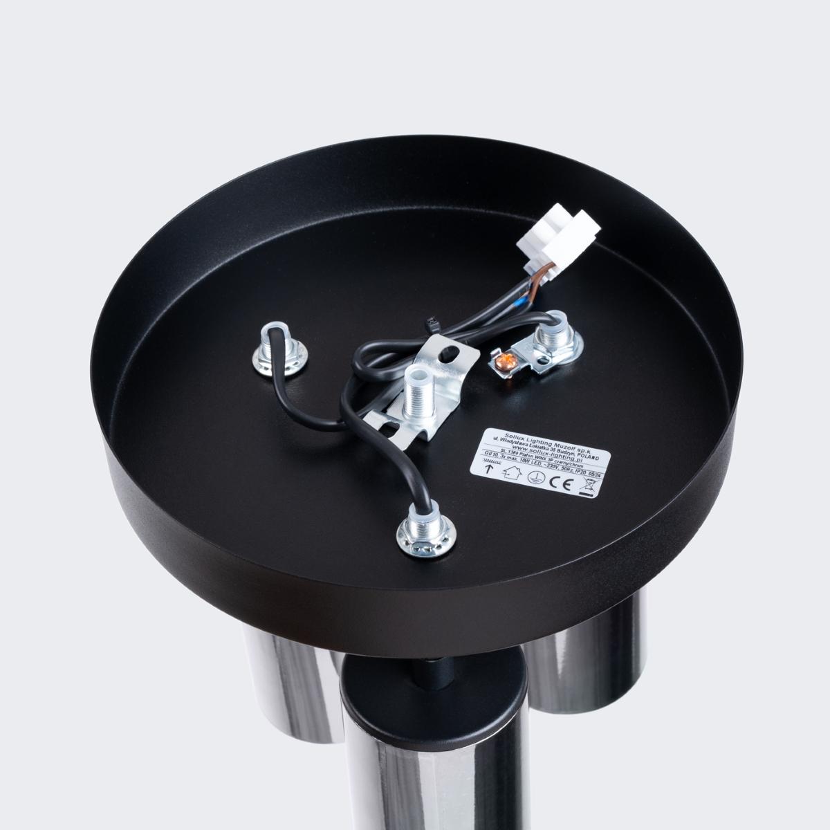 Sollux Lámpara de techo WINX 3P negro/cromo 